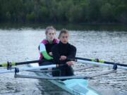 Carl LaCasse/Vancouver Lake Crew for The Columbian
Dorothy Tarnawski, front, and Katie Hickey took second place in the lightweight women's doubles varsity race during the U.S, Rowing Northwest Junior Championships, held last month on Vancouver Lake, earning a trip to Junior Nationals in Tennessee.