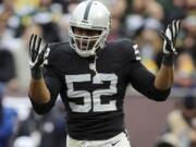 Oakland Raiders defensive end Khalil Mack has become the first selection at two positions in the same year, while Adrian Peterson and J.J. Watt are unanimous choices for the 2015 Associated Press NFL All-Pro Team.