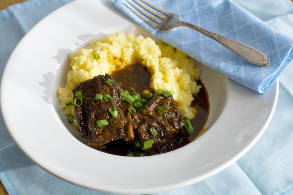 Meltingly tender Balsamic Braised Short Ribs are flavored by the caramelized vegetables that shared their pot.