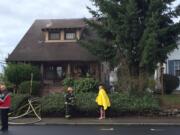 A fire damaged a home on Broadway in Uptown Village Vancouver on Monday morning.