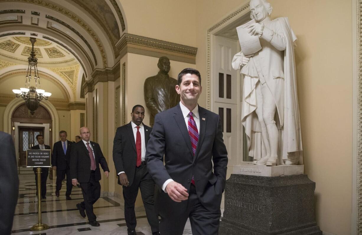 Speaker of the House Paul Ryan, R-Wis., smiles as he departs the chamber just after the GOP-controlled House of Representatives voted to eliminate key parts of President Barack Obama&#039;s health care law and to stop taxpayer funds from going to Planned Parenthood at the Capitol in Washington on Wednesday. It is the 62nd vote House Republicans have cast to repeal or diminish the Affordable Care Act, but this is the first time their bill will end up on the president&#039;s desk.