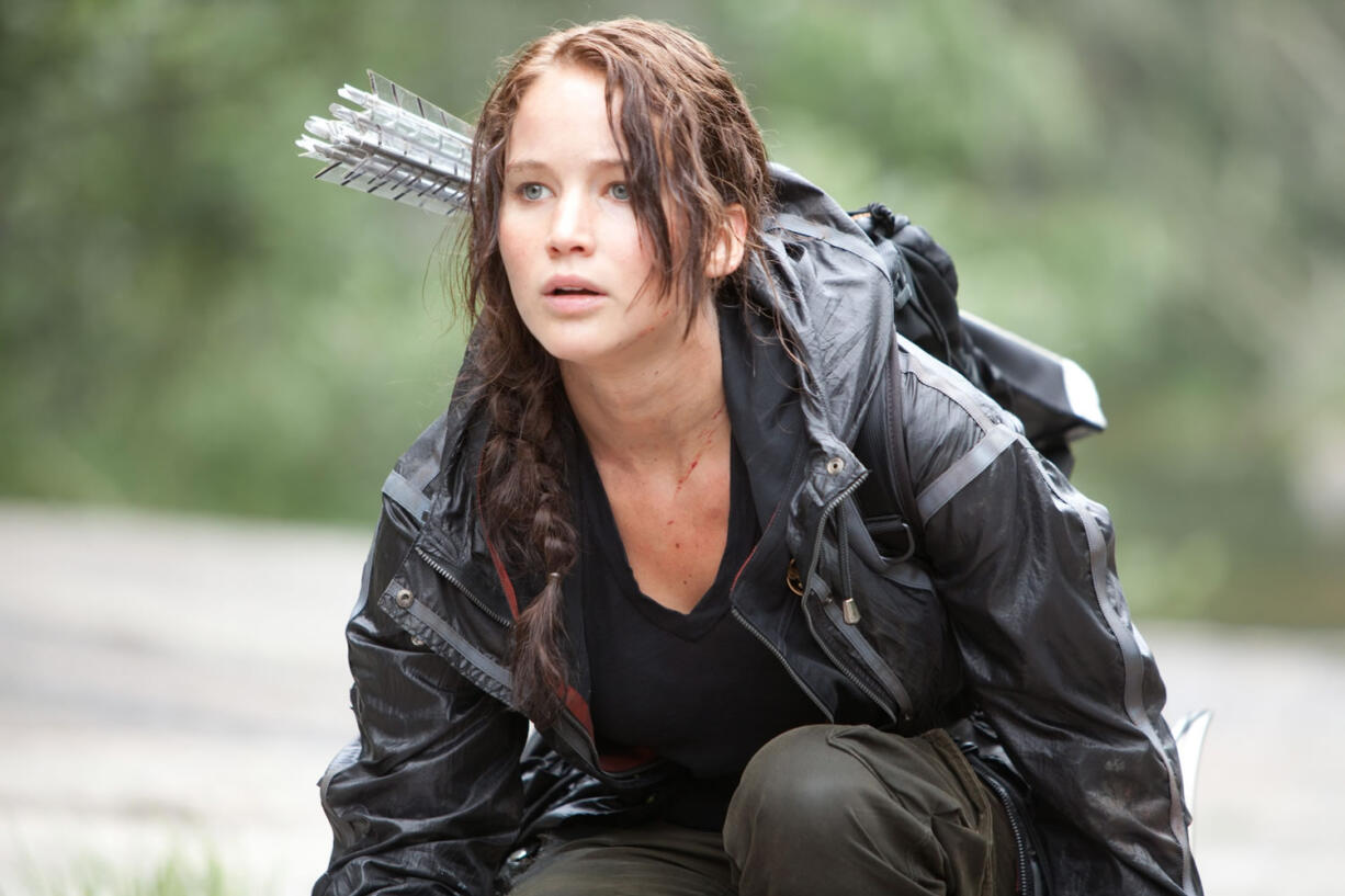 Jennifer Lawrence portrays Katniss Everdeen in a scene from &quot;The Hunger Games.&quot;