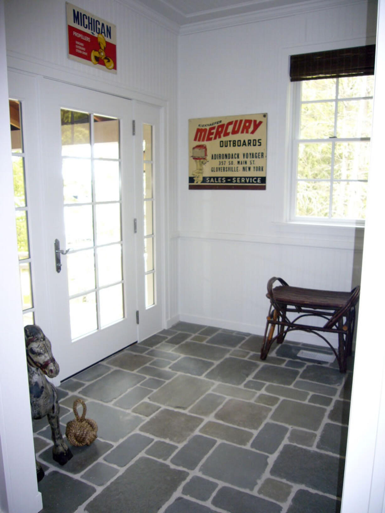 It's good to make entryways durable with stone tiles to withstand dripping umbrellas, muddy shoes and more.