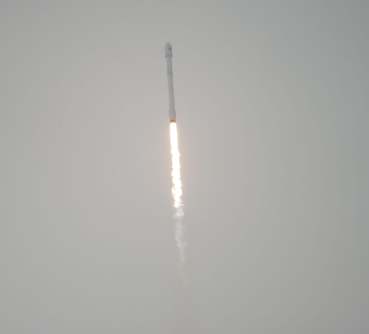 The SpaceX Falcon 9 rocket is seen as it launches with the Jason-3 spacecraft onboard Sunday from Vandenberg Air Force Base Space Launch Complex 4 East in California.