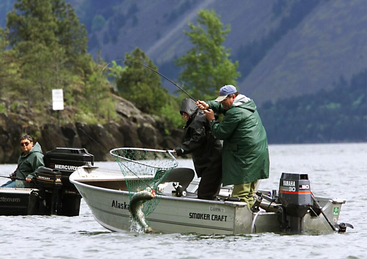 The boundary marker in the background will be moved farther south opening more fishing water at the mouth of Wind River in Skamania County.