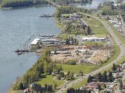 An aerial view of the Hambleton Bros. Lumber Co. property in 2007. Retail developer Killian Pacific on Friday submitted an application for a development agreement with Washougal, meant to keep the site zoned as commercial highway and to maintain current development regulations.