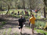 Hundreds of people turned out in April 2011 at Salmon Creek Regional Park to plant trees as part of StreamTeam's Earth Day celebration.