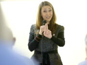 U.S. Rep. Jaime Herrera Beutler speaks at a community coffee Tuesday  at Tri-Mountain Golf Course in Ridgefield.