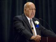 Hal Dengerink accepts the 2011 First Citizen Award at the Hilton Vancouver Washington in June.