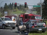 A man was sent to a local hospital after being in a T-bone crash near the intersection of Main Street and Northeast Hazel Dell Avenue.