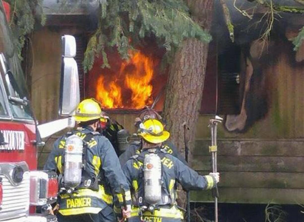 Firefighters were dispatched this afternoon to a fire inside of a mobile home across from York Elementary School in Vancouver.