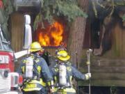 Firefighters were dispatched this afternoon to a fire inside of a mobile home across from York Elementary School in Vancouver.