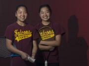 As teammates on the Prairie tennis team, sisters Shiori, right, and Akari Baba normally aren't on the court at the same time, unless they are playing doubles.