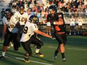 Sam O'Hara makes a run for the end zone for the Washougal football team Friday, at Fishback Stadium.