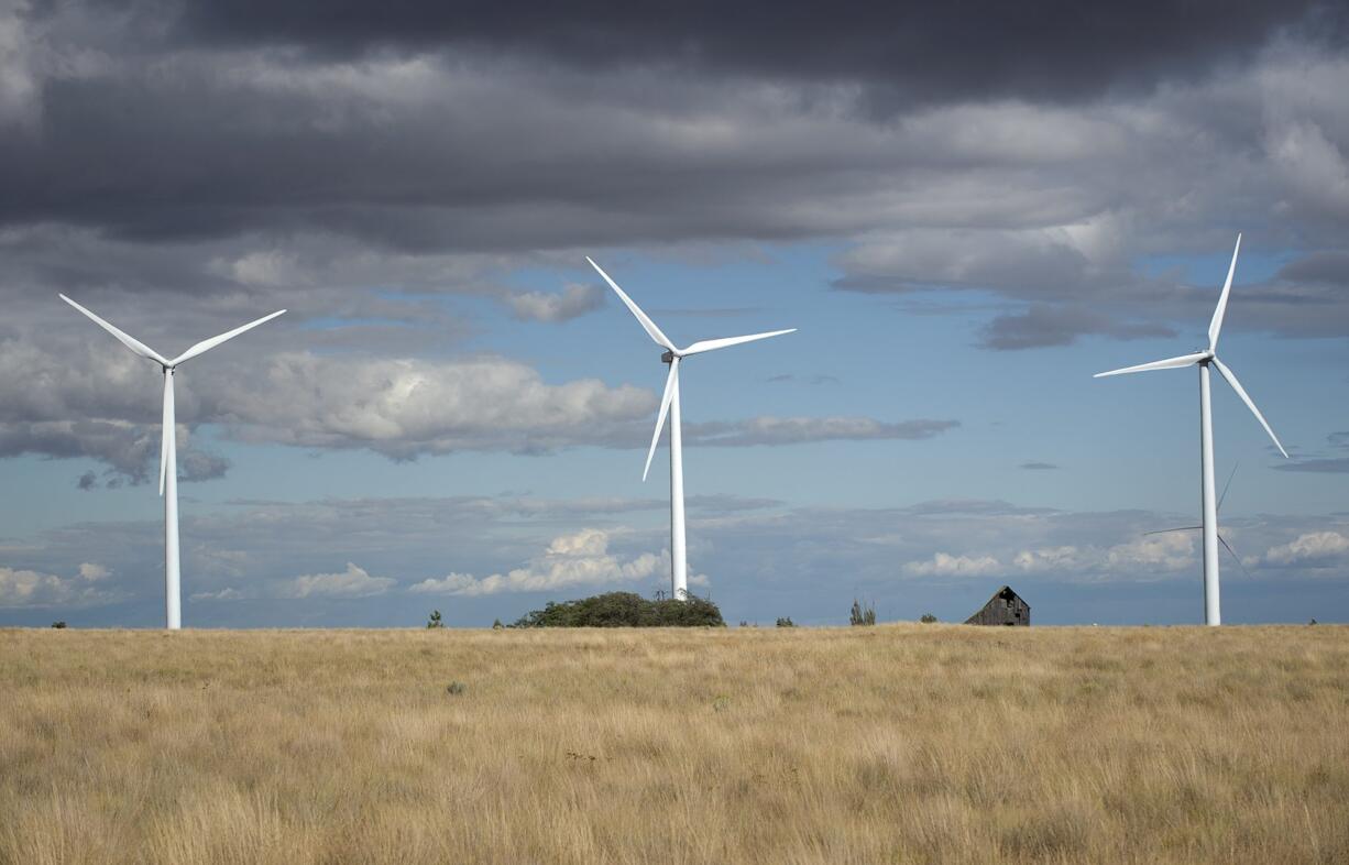 Hundreds of wind turbines rise from the dryland wheat country of eastern Klickitat County. On Monday, Gov.