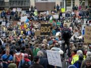 Protesters occupy Pioneer Square in downtown Portland in solidarity with the national protests against wall street bailouts and corporate greed on Thursday October 6, 2011.