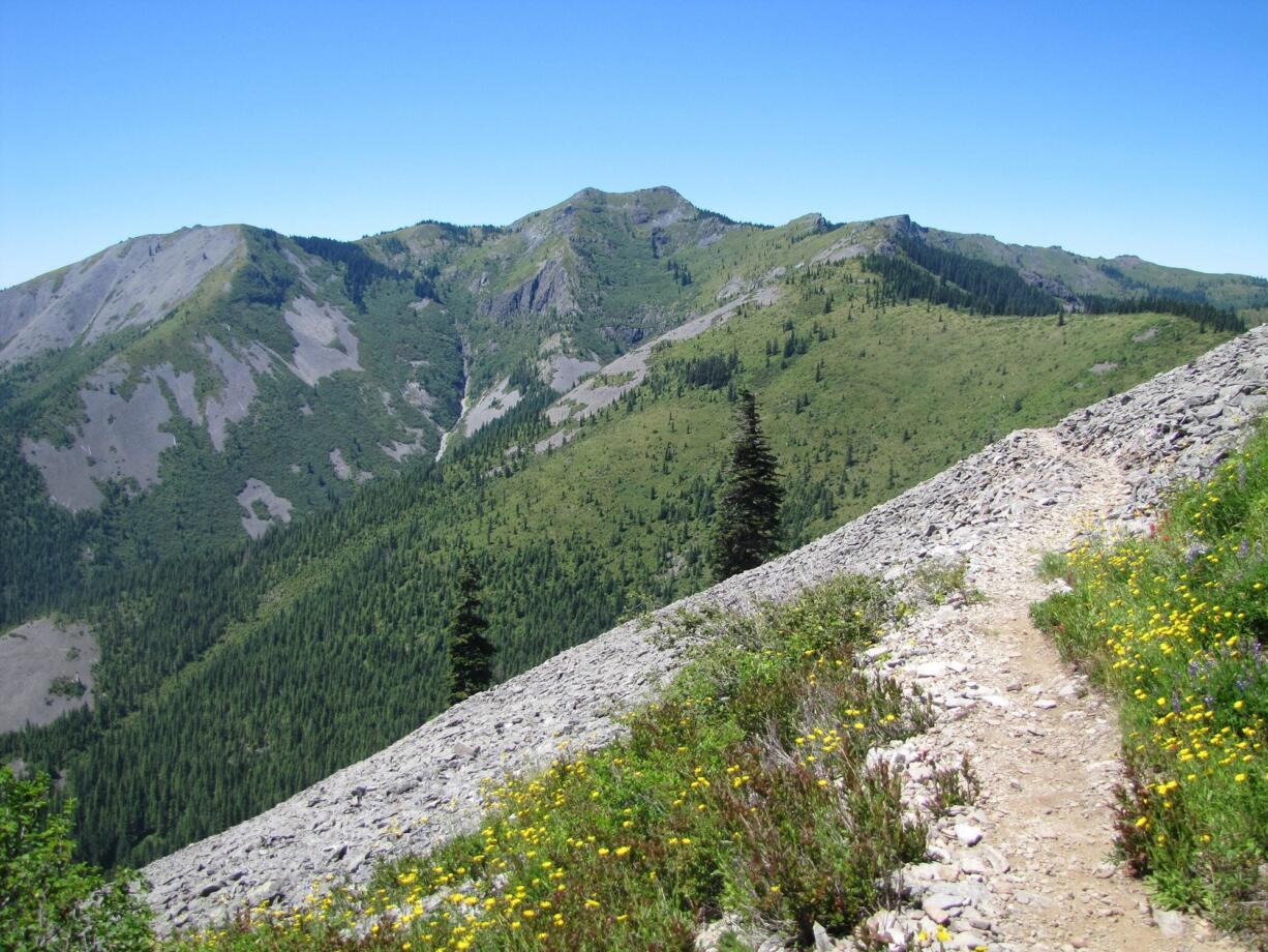 Silver Star Mountain, center,  is on the route of the 300-mile Chinook Trail loop, which the Chinook Trail Association said it will do more to promote this year.