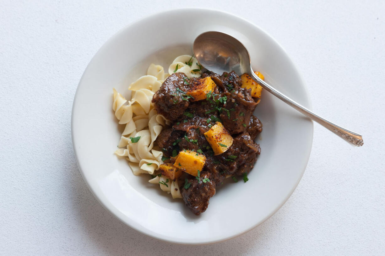 Dorie Greenspan&#039;s Belgian Beef and Beer Stew (Goran Kosanovic for The Washington Post)