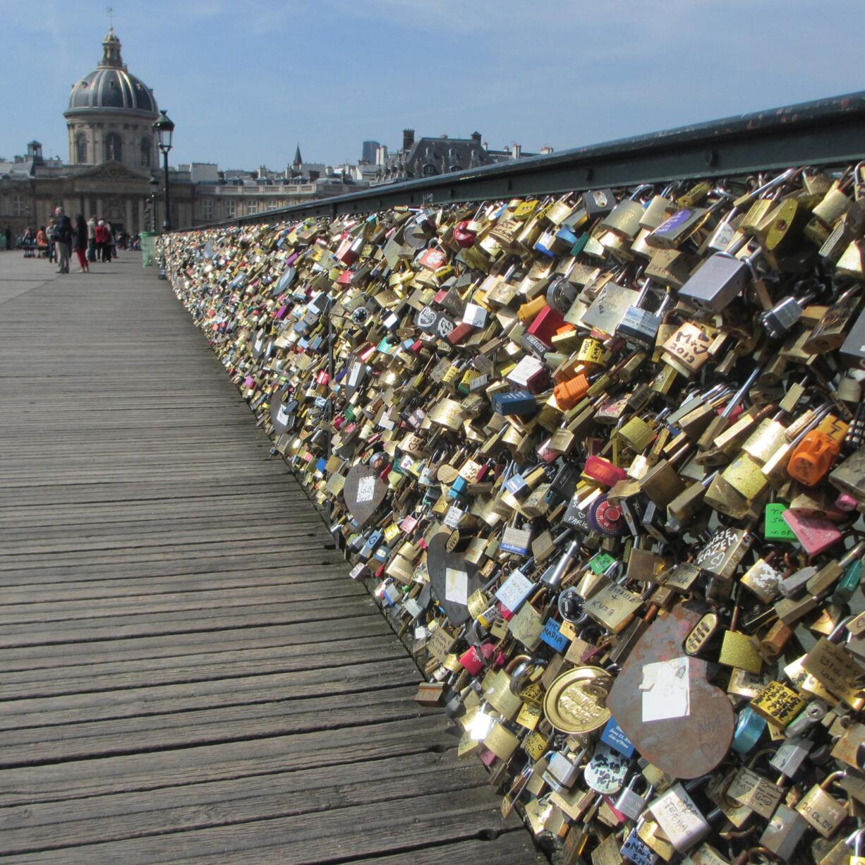 Love can get heavy. Paris, the &quot;capital of romance,&quot; according to its deputy mayor, cut 45 tons of padlocked &quot;commitment&quot; off of the Pont des Arts pedestrian bridge in the summer of 2015. It didn&#039;t fish the more than 700,000 keys out of the water, though.