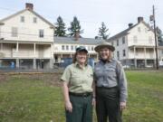 Gifford Pinchot National Forest Supervisor Gina Owens, left, stands Tuesday with National Park Service Superintendent Tracy Fortmann in front of the Gifford Pinchot&#039;s future headquarters in East Barracks Building 987 on the Fort Vancouver National Site.