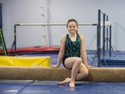 La Center senior Ashley Helmold is pictured before practice Wednesday night, Feb. 17, 2016 at VEGA Gymnastics in Camas.