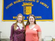 Woodland: Karin Taylor, left, and Megan Jones participated in the Future Business Leaders of America conference at Woodland High School.