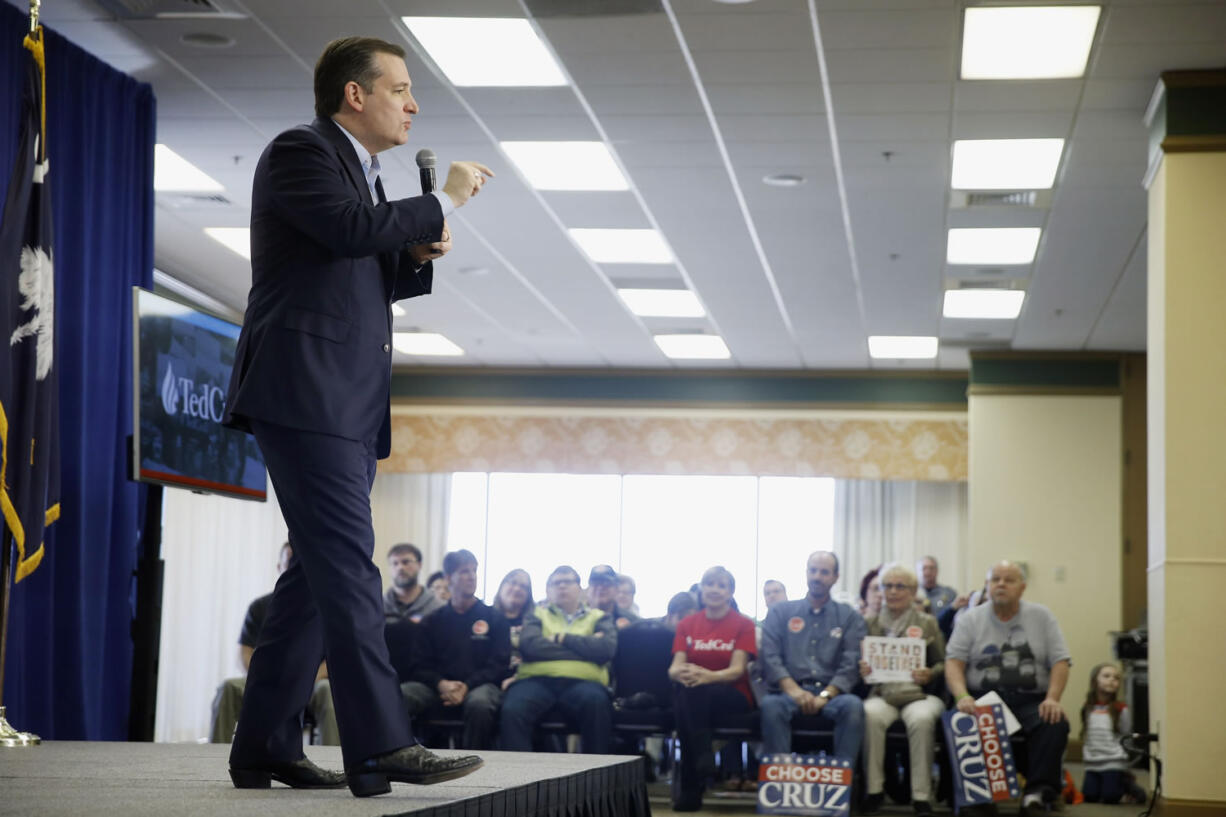 Republican presidential candidate Sen. Ted Cruz, R-Texas speaks during a campaign stop Friday in Myrtle Beach, S.C.