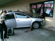 No one was hurt seriously after a driver rode into and partway through the wall of a Safeway store at Andresen Road and Northeast 63rd Street Monday afternoon.