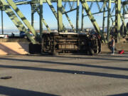 A van rolled over on the interstate 5 bridge Monday afternoon, slowing traffic for several hours.