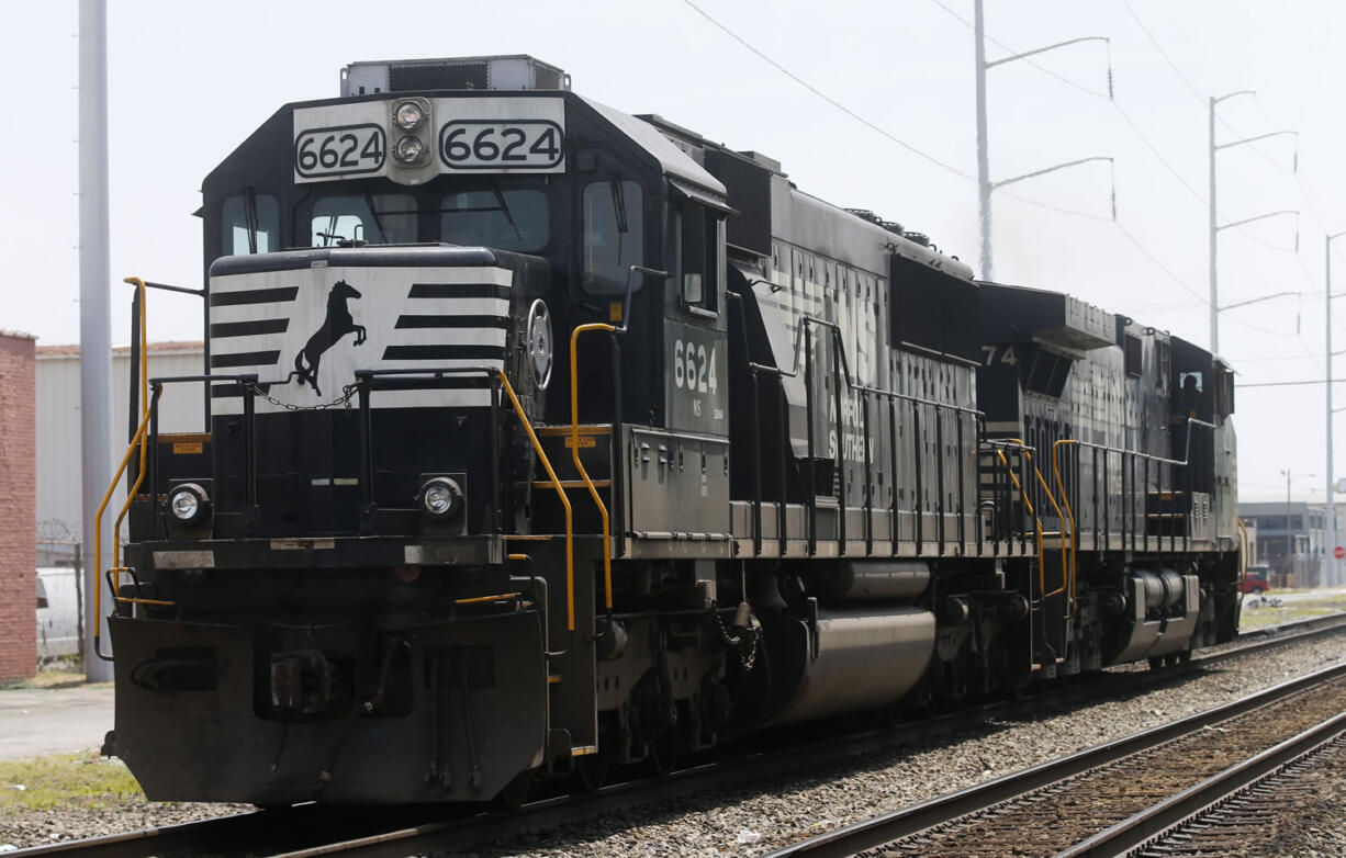 A Norfolk Southern locomotive moves along the tracks in Norfolk, Va., in June 2014. Three of the biggest freight railroads operating in the U.S. have told the government they wo&#039;?t make a 2018 deadline to start using safety technology intended to prevent accidents like the deadly derailment of an Amtrak train in Philadelphia last May.