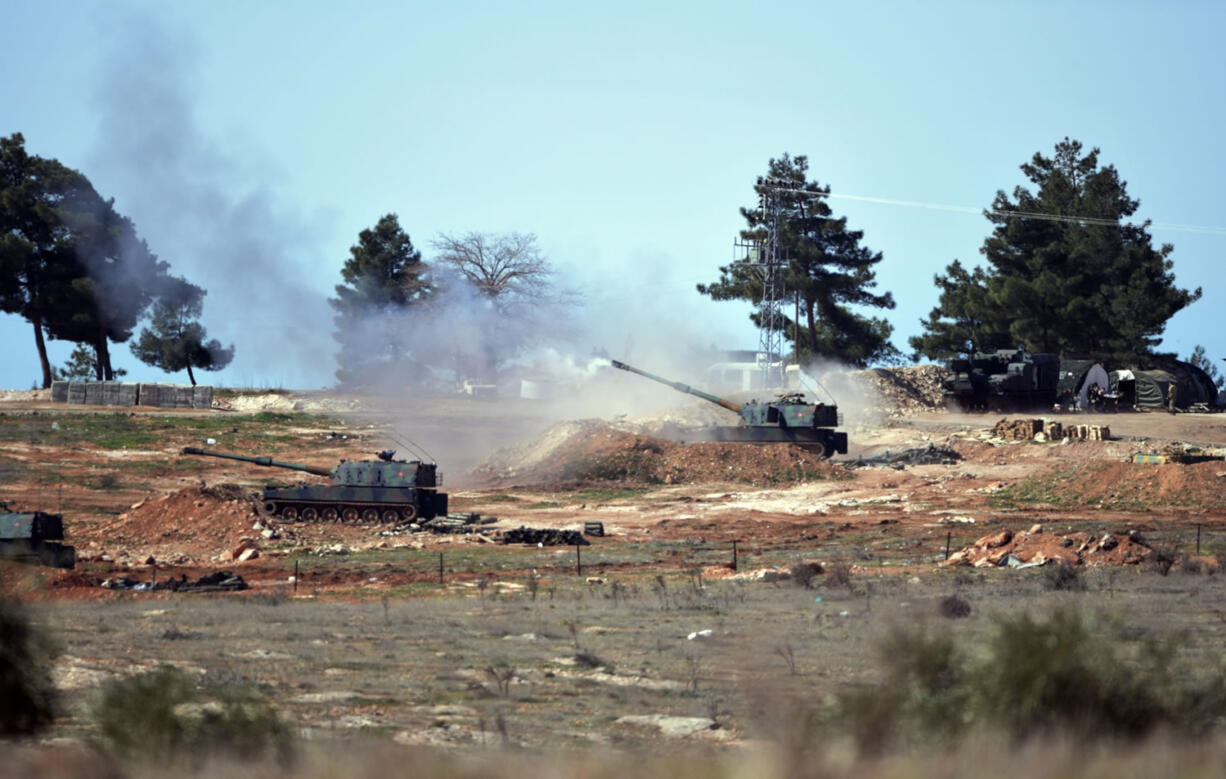 Turkish artillery fire from the border Tuesday toward northern Syria, in Kilis, Turkey. The fighting in northern Syria has huge implications in the civil war and risks erupting into a wider regional conflict.