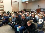 A standing room only crowd gathered Tuesday morning in Clark County council chambers in anticipation of the possible repeal of  the preferred growth plan, also known as Alt. 4.