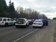 I-5 northbound was closed near Kalama after a high-speed chase that ended with a high-risk stop and three suspects in custody.