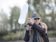 A rarity: Larry Snyder fishing with a Pro Troll flasher. He rarely used anything other than a herring and lead weight.