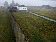 Portions of the log stockade -- known as the palisade -- at Fort Vancouver National Historic Site are approaching 50 years old.