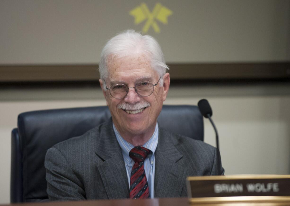 Port commissioner Brian Wolfe at a meeting at the the Port of Vancouver Tuesday April 28, 2015.