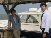 Ben Mendelsohn, left, and Kyle Chandler star in the Netflix series &quot;Bloodline,&quot; which takes place in Florida but uses the sounds of northern birds.