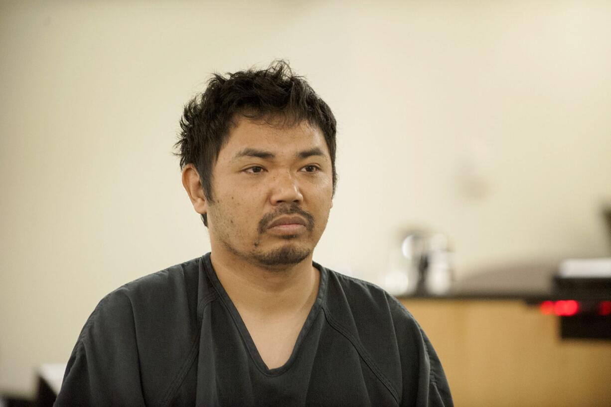 Pini Nou, 34, a transient, appears March 3 in Clark County Superior Court after allegedly following a student into Columbia River High School. Nou has been exonerated in Superior Court, but he now faces related charges in District Court.