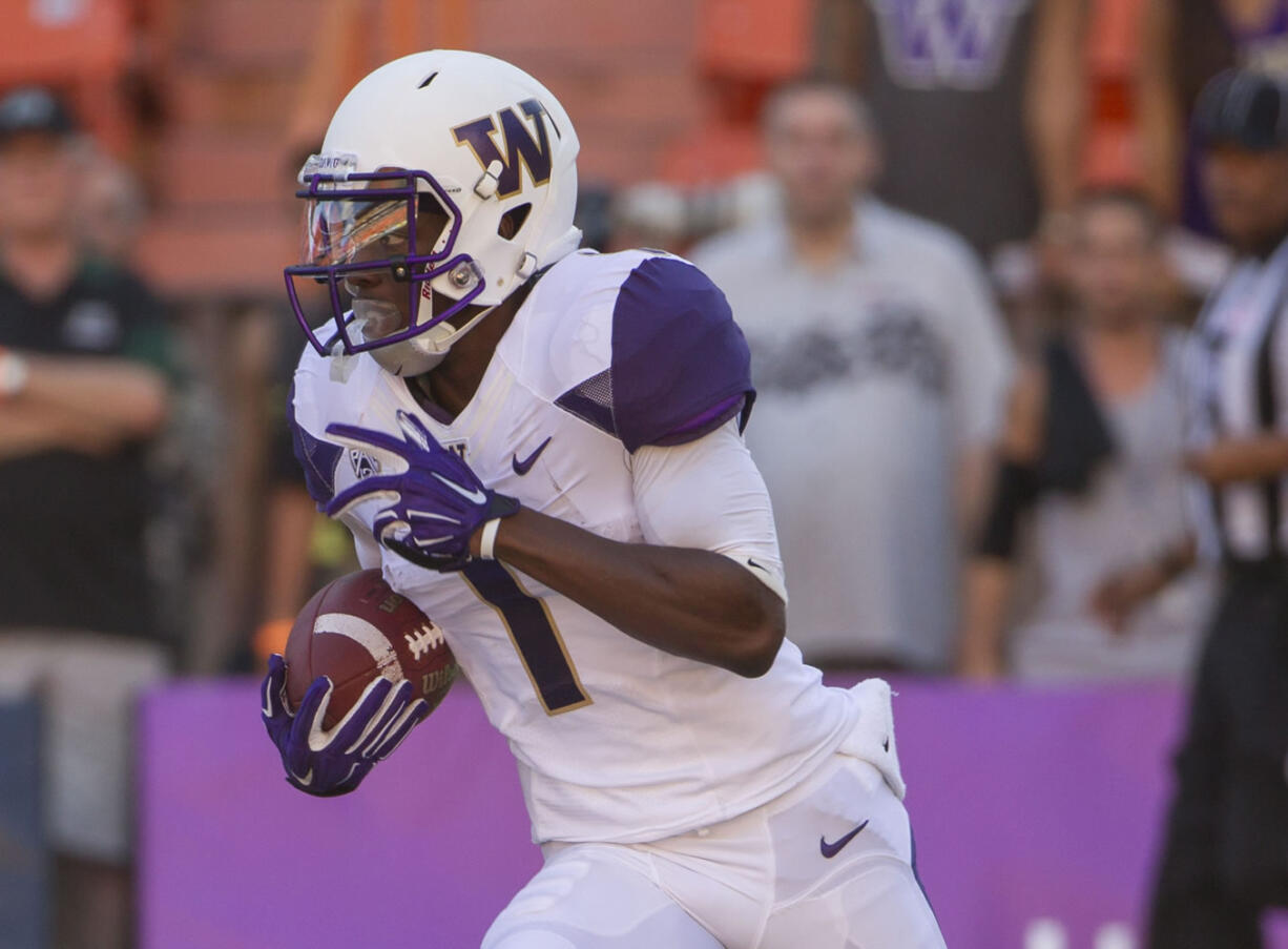 After missing all of last season due to a serious knee injury, Washington wide receiver John Ross III returned to practice Monday for spring drills.