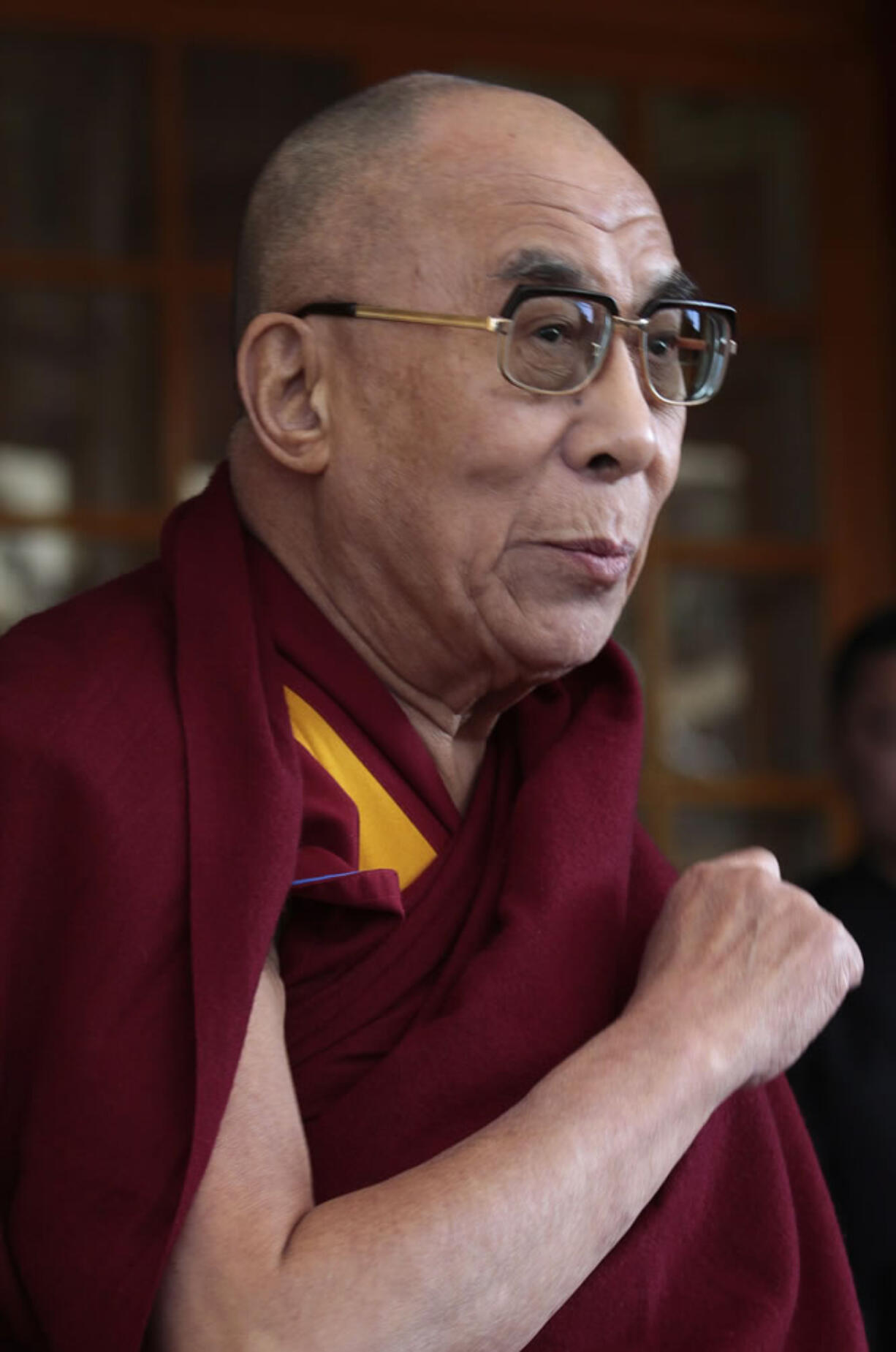 Tenzin Gyatso, the 14th Dalai Lama, met with an audience Wednesday in Wisconsin.