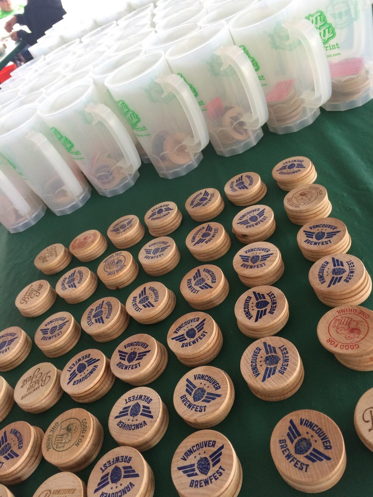 Esther Short: Tokens and mugs were lined up at this year&#039;s spring edition of the Vancouver Brewfest at the Vancouver Landing Amphitheater.