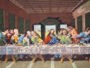 Rose Village: A 110,000-stitch latch-hook wall hanging of &quot;The Last Supper&quot; created by Don Miller in 1985 now hangs in Memorial Lutheran Church.