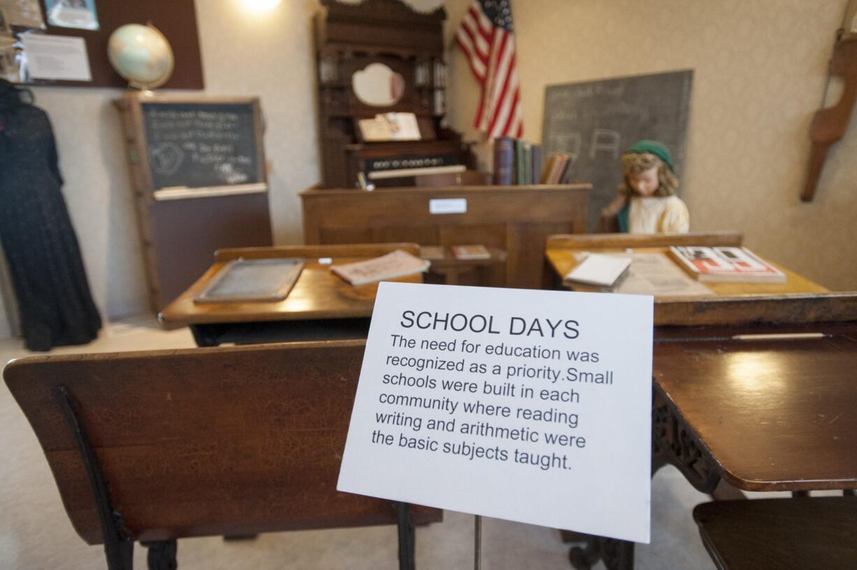 One of the big new exhibits this year at Two Rivers Heritage Museum is &quot;School Days,&quot; which re-creates a classroom with desks, books and a stove.