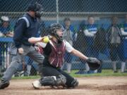 Softball player Jessica Flanagan of Woodland plays in a game at Mountain View High School in Vancouver Monday March 28, 2016.