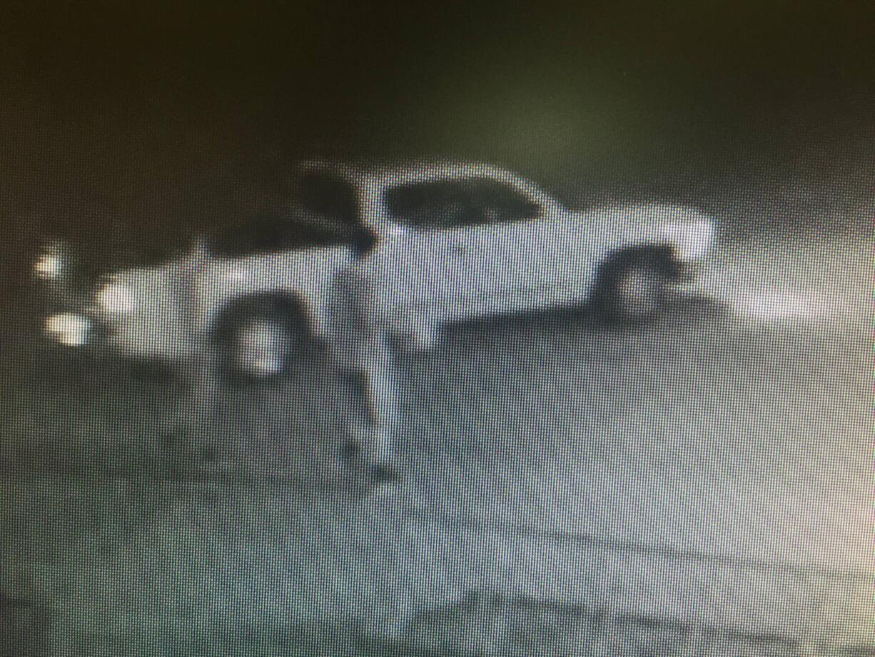 Deputies are looking for this pickup, which was caught on video March 18 cutting doughnuts in the lawn at Felida Elementary School at nighttime.