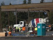 Construction continues at the Cowlitz Tribe's casino Jan. 22.