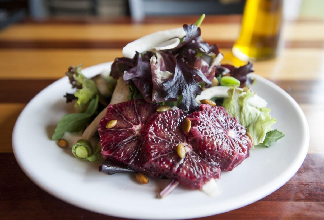 Field greens salad is served Feb. 26 at La Bottega in downtown Vancouver.