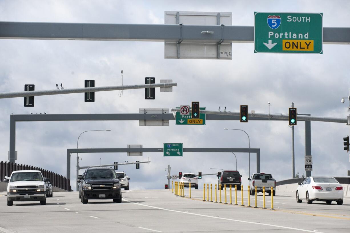 Traffic crosses over the freeway on the Northeast 139th Street overpass, which added a second east-west corridor in congested Salmon Creek.