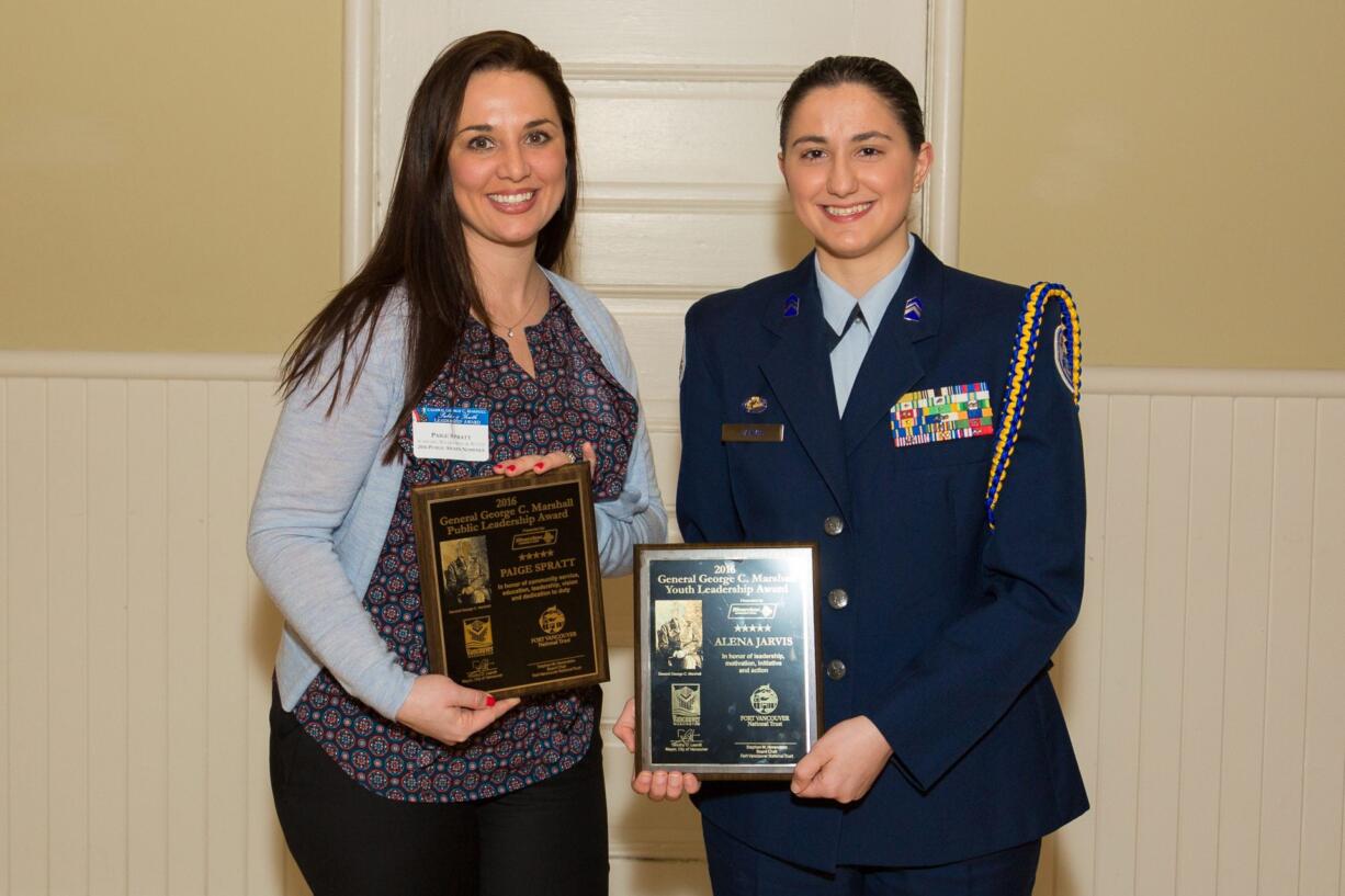 Paige Spratt, left, the 2016 General George C.