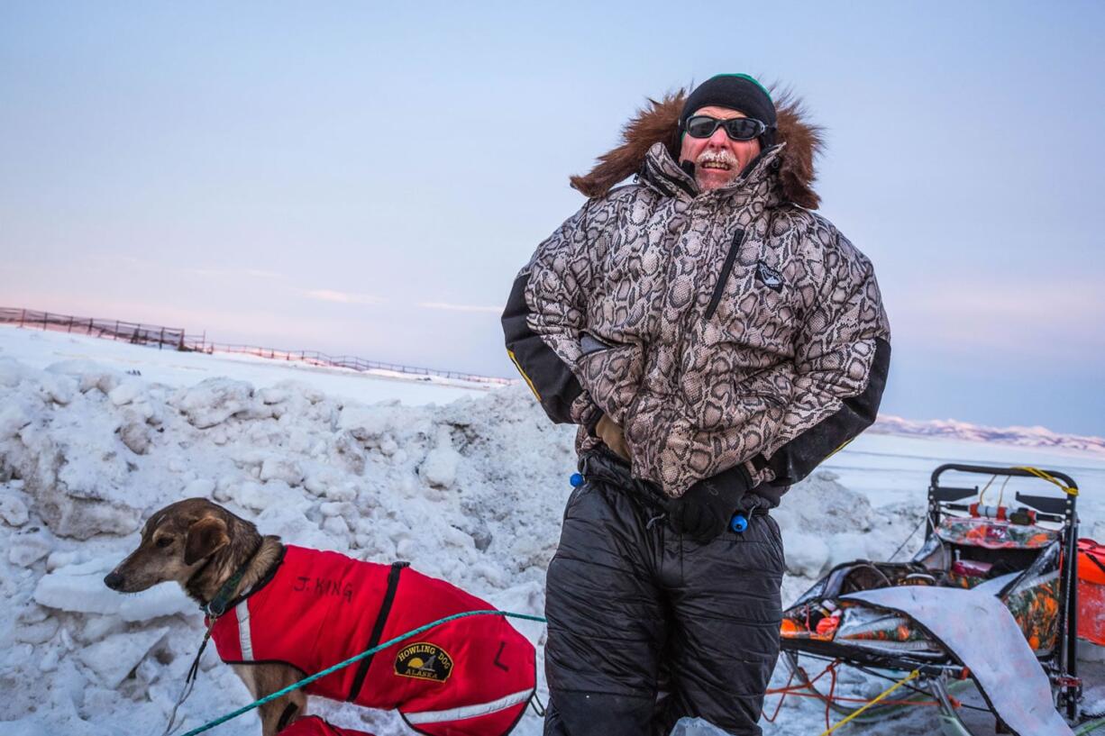 Jeff King, pictured here in 2015.  A person on a snowmobile drove into two dog teams competing in the Iditarod Trail Sled Dog Race early Saturday March 12, 2016, killing one dog and injuring at least three others. Mushers Aliy Zirkle and Jeff King were attacked outside the village of, a community of 236 on the Yukon River a little more than halfway into the 1,000-mile (1,600-kilometer) race to Nome.